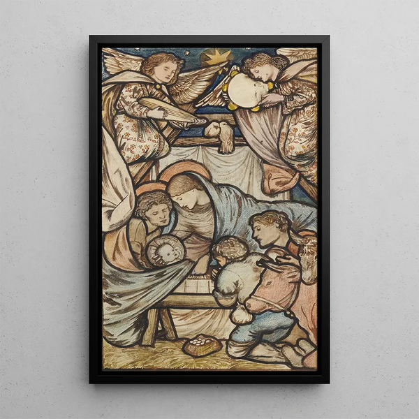 The Nativity - Sir Edward Coley Burne-Jones — framed artwork on a wall