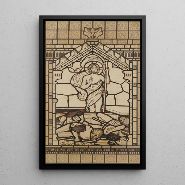 The Resurrection - Sir Edward Coley Burne-Jones — framed artwork on a wall