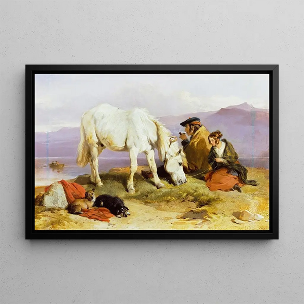 A Highland Scene - Sir Edwin Henry Landseer — framed artwork on a wall