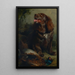 A Sussex spaniel and a pheasant - Sir Edwin Henry Landseer — framed artwork on a wall