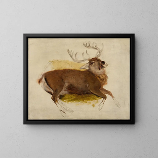 Deer dying - Sir Edwin Henry Landseer — framed artwork on a wall