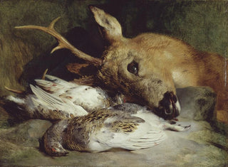 Tête de chevreuil et deux lagopèdes - Sir Edwin Henry Landseer — artwork view