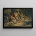 Lion defending its prey - Sir Edwin Henry Landseer — framed artwork on a wall