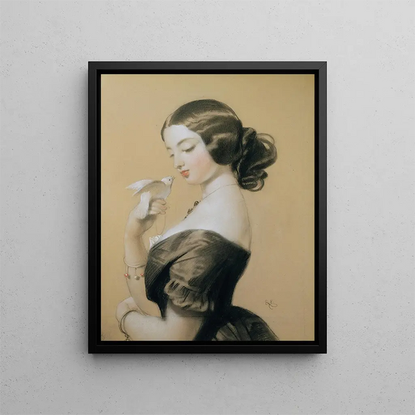 Mademoiselle Ellen Power - Sir Edwin Henry Landseer — framed artwork on a wall