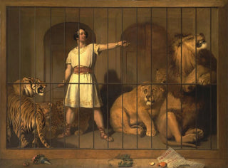 Portrait painting of M. Van Amburgh as he appeared with his animals in London theaters - Sir Edwin Henry Landseer — artwork view