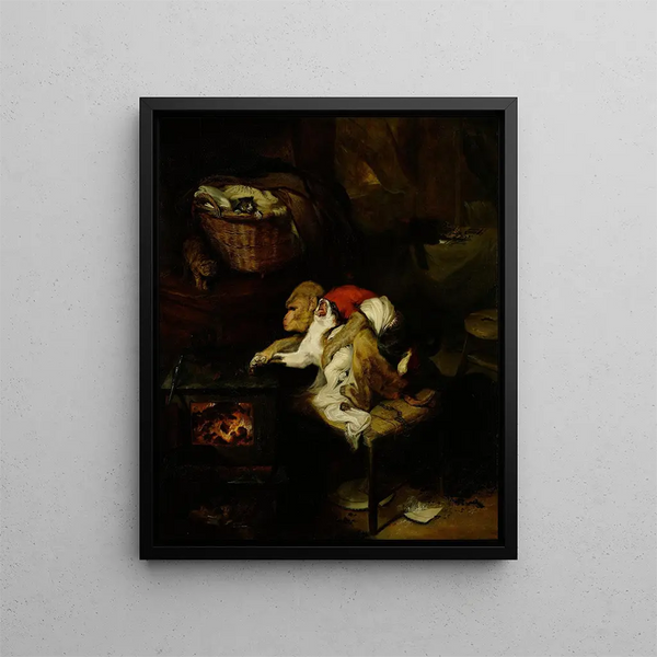 The cat's paw - Sir Edwin Henry Landseer — framed artwork on a wall