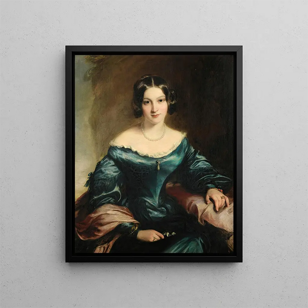 Portrait of Lady Eleonor Fitzroy - Sir Francis Grant — framed artwork on a wall