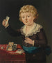 Portrait of a young boy playing with a house of cards - Sir George Chalmers — artwork view