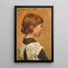 Head of a Young Girl - Sir George Clausen — framed artwork on a wall