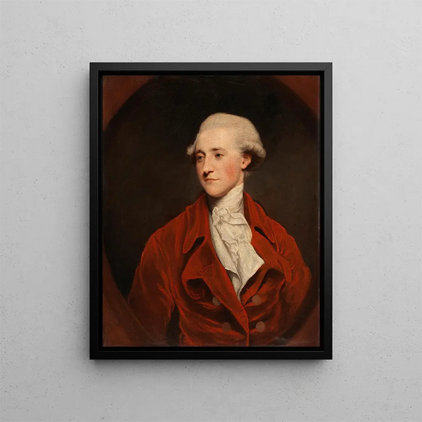 Portrait of Richard Burke, son of Edmund Burke, parliamentary agent of the Catholic Committee - Sir George Hayter — framed artwork on a wall