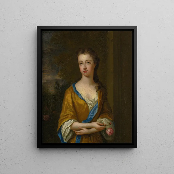 Portrait of the Duchess of Newcastle - Sir Godfrey Kneller — framed artwork on a wall
