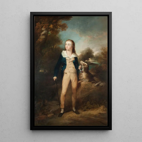 Master Cathcart and dog - Sir Henry Raeburn — framed artwork on a wall