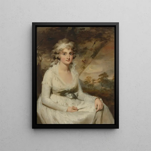 Portrait of Mrs. Campbell - Sir Henry Raeburn — framed artwork on a wall