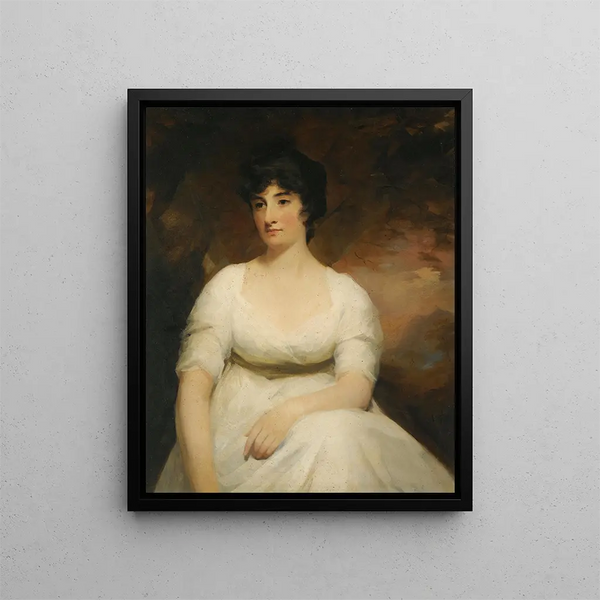 Portrait of Katherine Hamilton Lady Suttie of Balgone - Sir Henry Raeburn — framed artwork on a wall