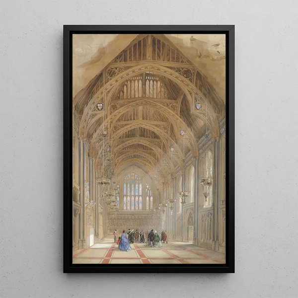 Guildhall London The Great Hall facing east - Sir Horace Jones — framed artwork on a wall