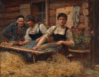 Cardage de la laine - Sir Hubert von Herkomer — artwork view