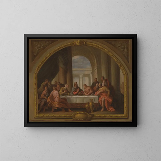 Sketch for The Last Supper of Sainte-Marie in Weymouth - Sir James Thornhill — framed artwork on a wall