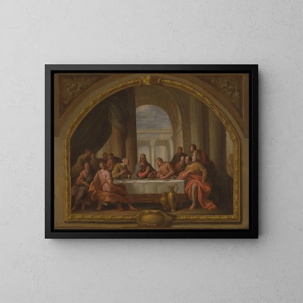 Sketch for The Last Supper of Sainte-Marie in Weymouth - Sir James Thornhill — framed artwork on a wall