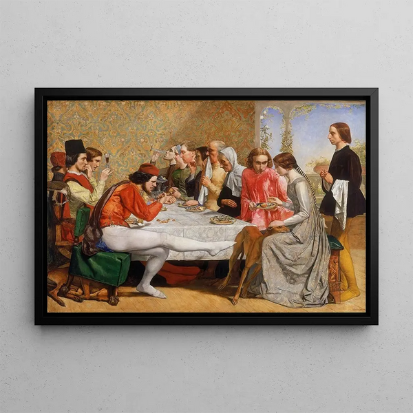 Lorenzo and Isabella - Sir John Everett Millais — framed artwork on a wall