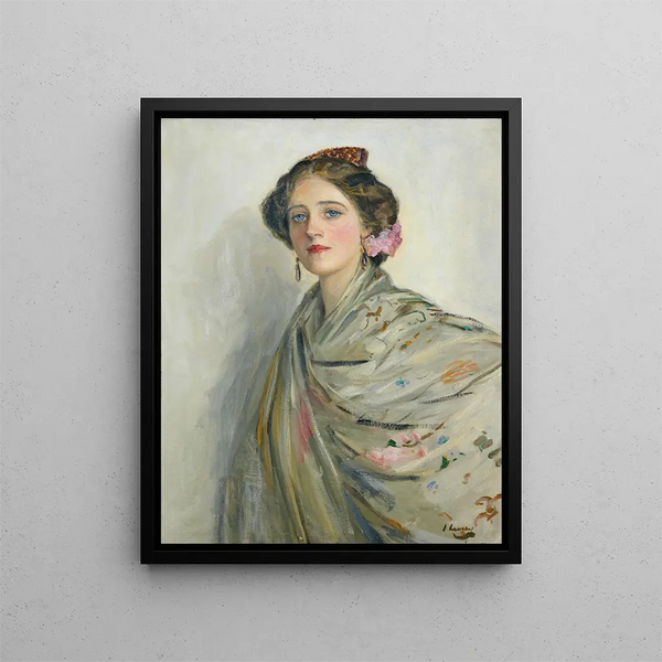 Une belle Espagnole, Mme Chowne - Sir John Lavery — framed artwork on a wall