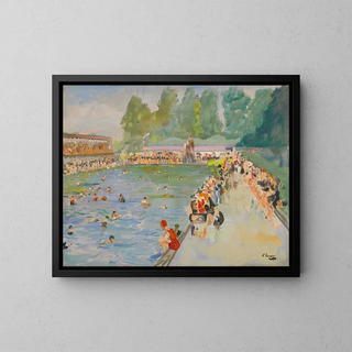 Bains de Chiswick - Sir John Lavery — framed artwork on a wall