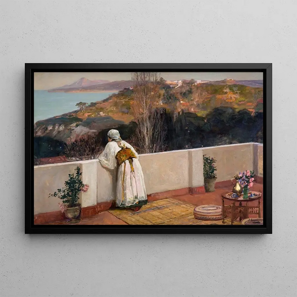 Evening in Tangier - Sir John Lavery — framed artwork on a wall
