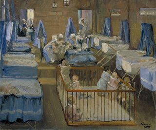 Nativity scene of Lady Henry in Woolwich - Sir John Lavery — artwork view