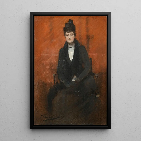 Portrait of Helen Bell - Sir John Lavery — framed artwork on a wall