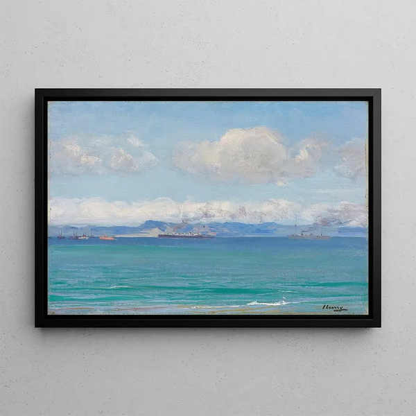 Bay of Tangier - Sir John Lavery — framed artwork on a wall
