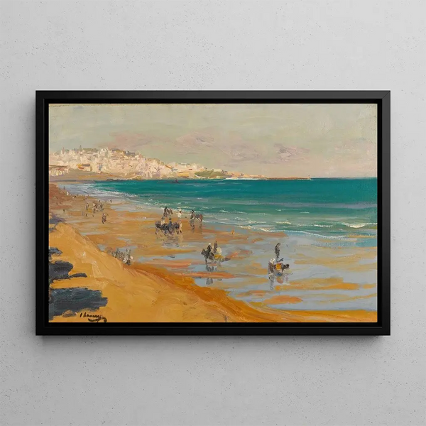 La plage de Tanger - Sir John Lavery — framed artwork on a wall