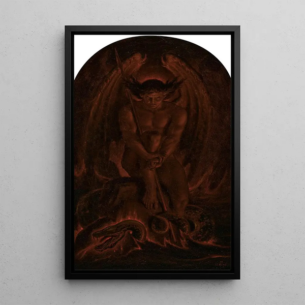 L'Adversaire Where their worm does not die and the fire does not go out - Sir Joseph Noel Paton — framed artwork on a wall