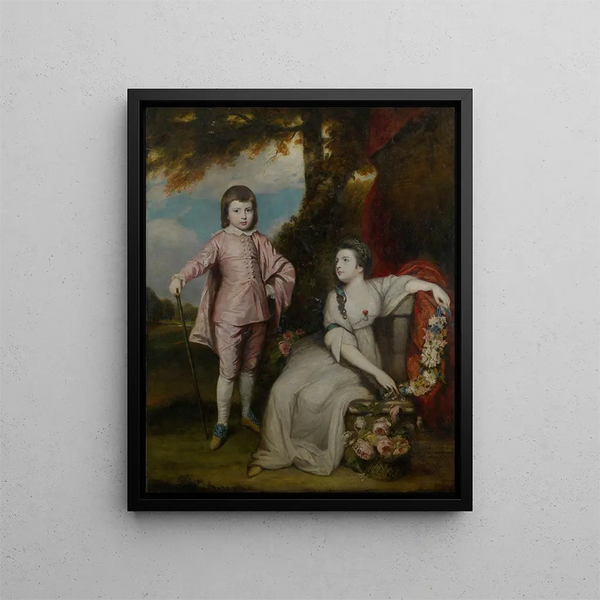 George Capel, Viscount of Malden (1757-1839) and Lady Elizabeth Capel (1755-1834) - Sir Joshua Reynolds — framed artwork on a wall