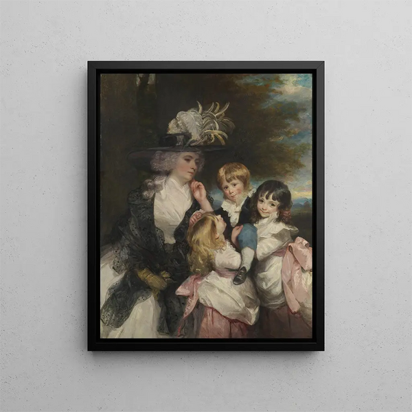 Lady Smith Charlotte Delaval and her children George Henry Louisa and Charlotte - Sir Joshua Reynolds — framed artwork on a wall