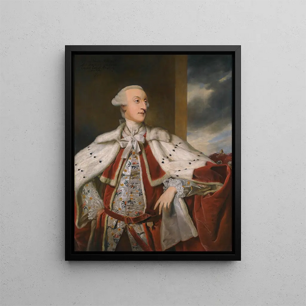 Portrait painting of Thomas Bruce Brudenell Bruce, later 1st Earl of Ailesbury - Sir Joshua Reynolds — framed artwork on a wall
