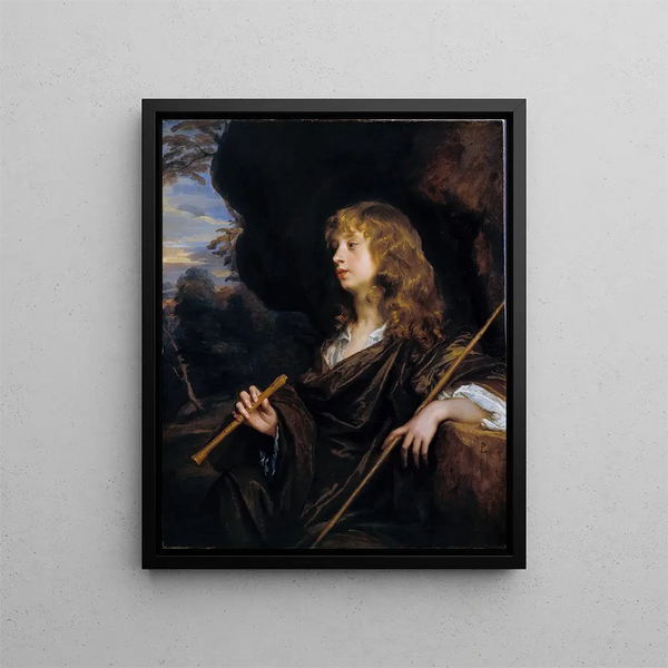 A Boy as a Shepherd - Sir Peter Lely — framed artwork on a wall