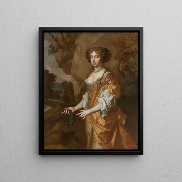 Portrait of a lady said to be Nell Gwyn - Sir Peter Lely — framed artwork on a wall