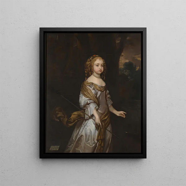 Portrait of Lady Elizabeth Seymour D1697 Child - Sir Peter Lely — framed artwork on a wall