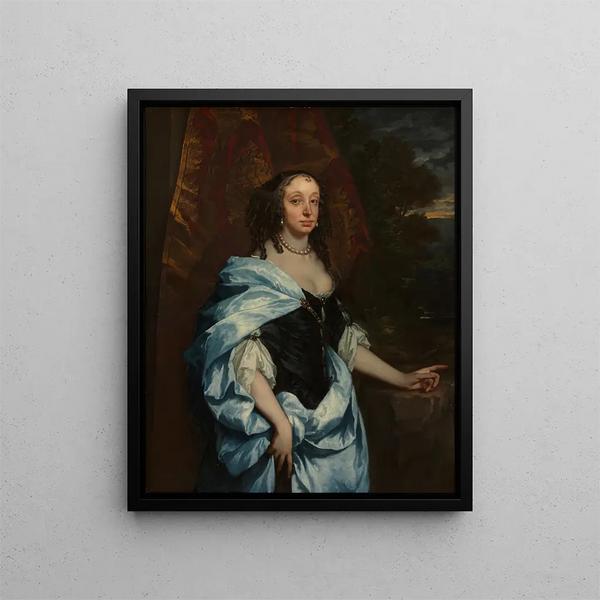 Portrait of Mme Leneve - Sir Peter Lely — framed artwork on a wall