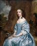 Portrait of a lady in blue holding a flower - Sir Peter Lely — artwork view