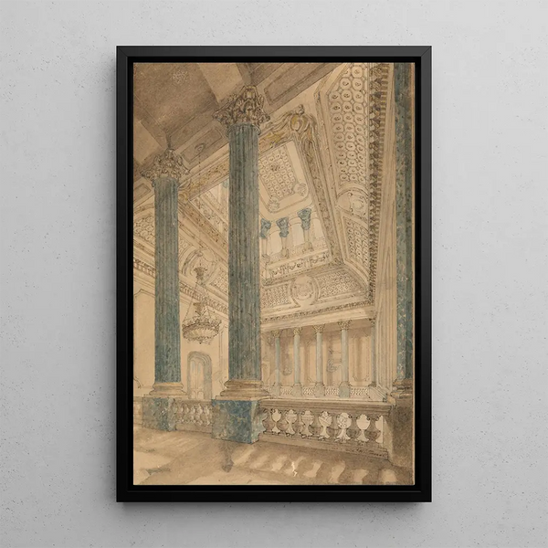 Interior painting of Lancaster House - Sir Richard Westmacott — framed artwork on a wall