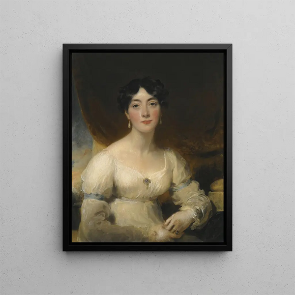 Portrait painting of Elizabeth Mme Horsley Palmer D. 1839, wife of John Horsley Palmer of Hurlingham Fulham - Sir Thomas Lawrence — framed artwork on a wall