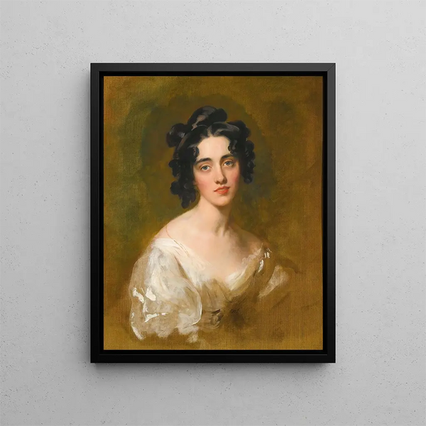 Portrait of Lady Georgina North - Sir Thomas Lawrence — framed artwork on a wall
