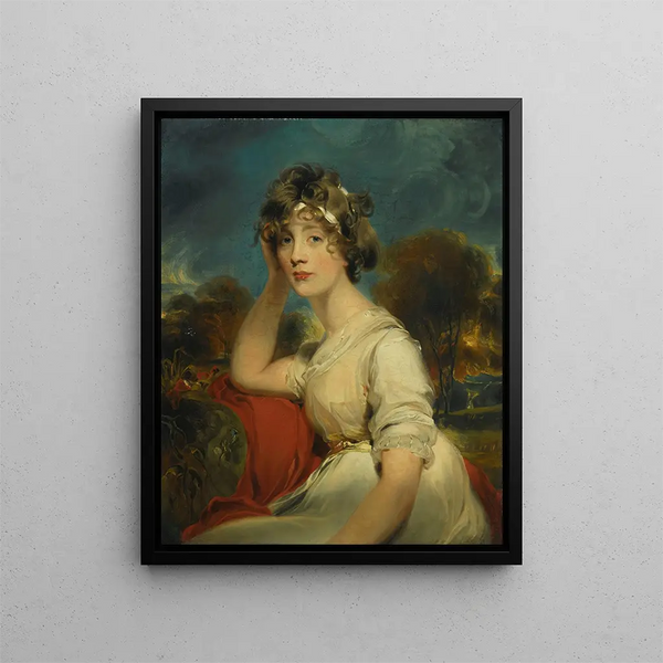 Portrait of Lady Jane Long - Sir Thomas Lawrence — framed artwork on a wall