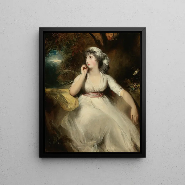Portrait painting of Miss Selina Peckwell, later Mrs. George Grote - Sir Thomas Lawrence — framed artwork on a wall