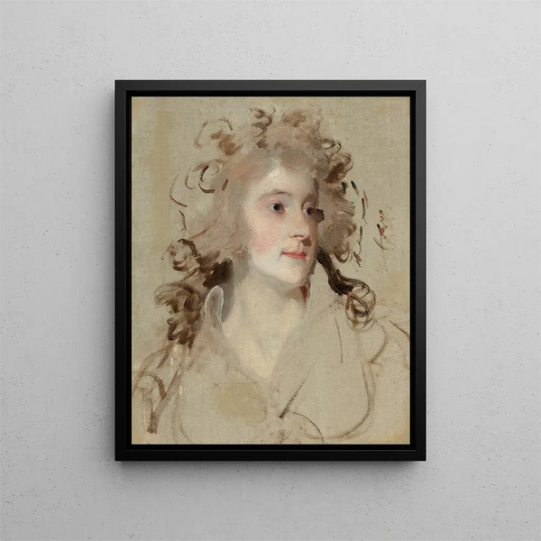 Portrait en buste d'une dame - Sir Thomas Lawrence — framed artwork on a wall