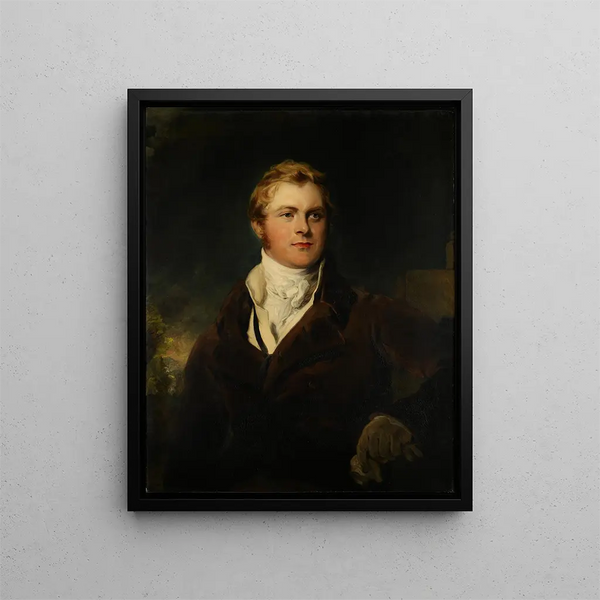 Portrait painting of Frederick John Robinson, First Earl of Ripon - Sir Thomas Lawrence — framed artwork on a wall