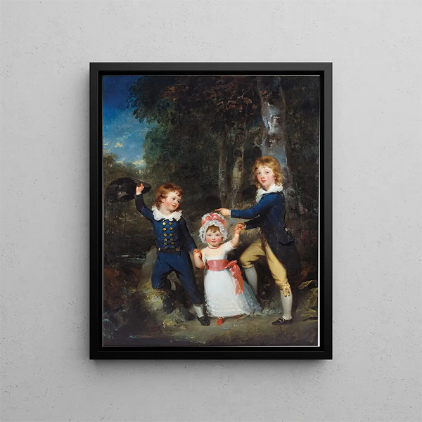 Portrait of Lord George Cavendish's children - Sir Thomas Lawrence — framed artwork on a wall