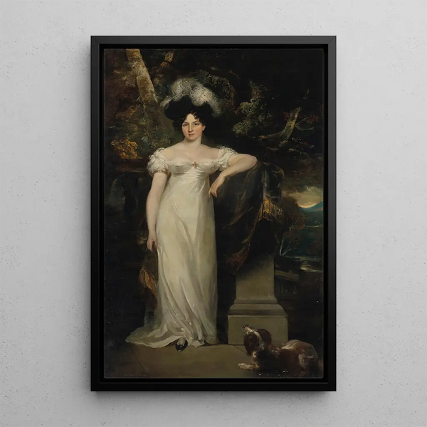 Portrait of Mrs. Lennox later Lady Ashley - Sir William Beechey — framed artwork on a wall