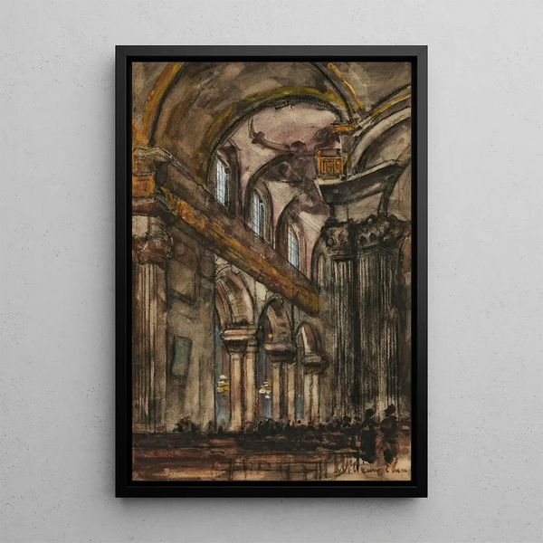 Interior church painting - Sir William Eden — framed artwork on a wall