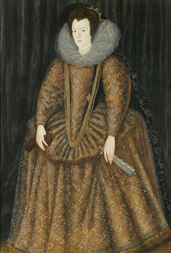 Portrait of Lady Elizabeth Hastings, Countess of Worcester - Sir William Segar — framed artwork on a wall